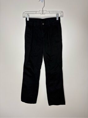 Chaps boys black 100% cotton pleated school uniform pants 10 slim